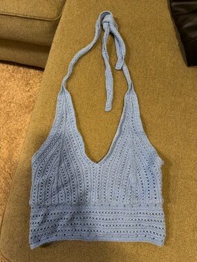 Hollister Light Blue Knit Halter Top